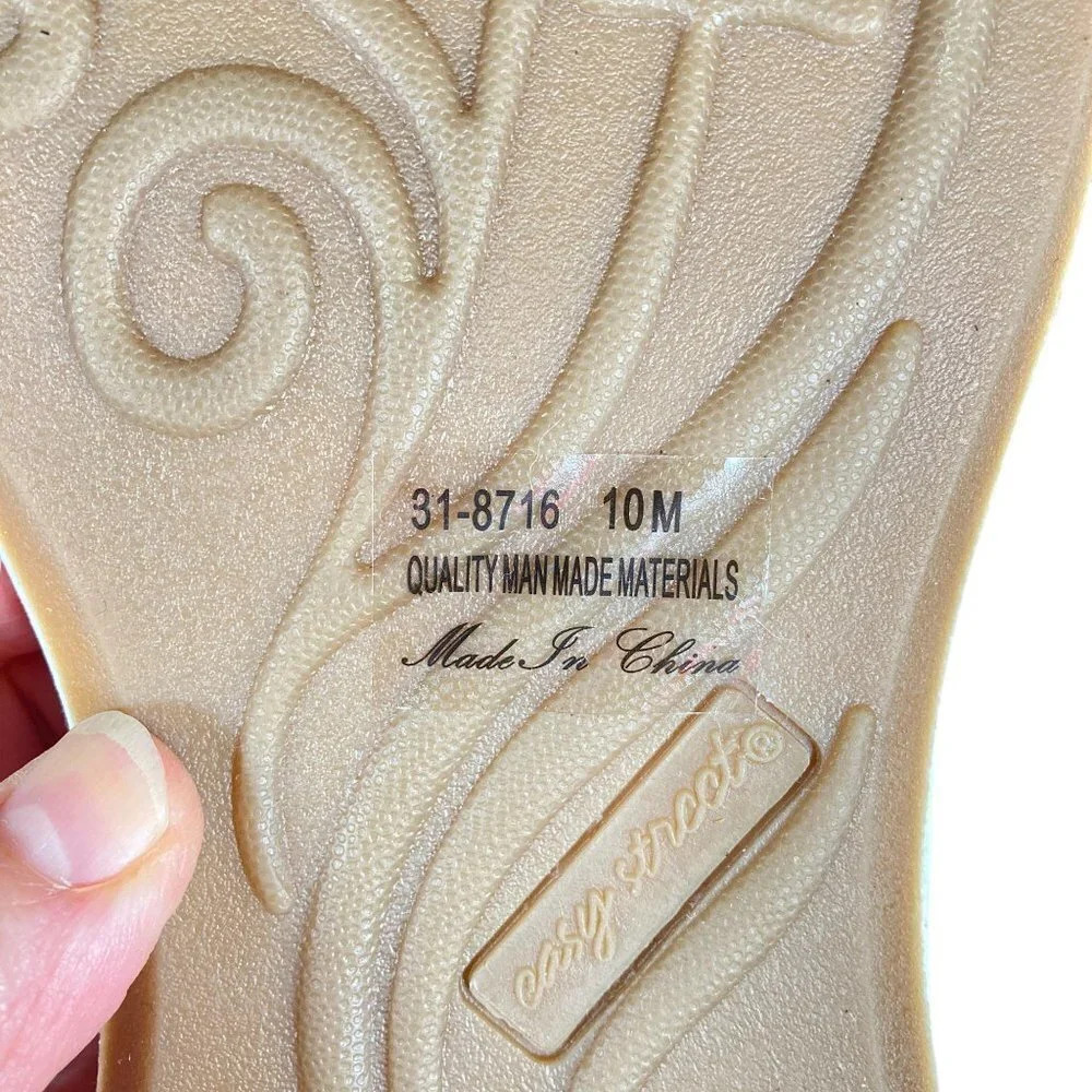 Easy Street Gemi Flat Tan Strappy Sandals, Size 10‎ Medium, New with Box - Picture 10 of 11